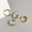 Statement Glossy Circle Hoop Earrings - MLYH379