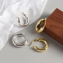 Statement Glossy Circle Hoop Earrings - MLYH379