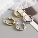 Statement Glossy Circle Hoop Earrings - MLYH379