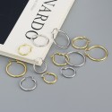 Basic Glossy Circle Hoop Earrings - MLYH382