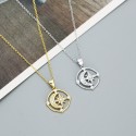 Moon and Eight Awn Star Necklace - MLYH383