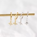 Sparkling Diamond Shaped Star Dangle Earrings - MLYH390