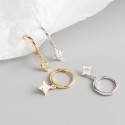 Sparkling Diamond Shaped Star Dangle Earrings - MLYH390