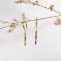 Straight Rainbow Color Dangle Earrings - MLYH391
