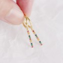 Straight Rainbow Color Dangle Earrings - MLYH391