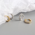 Sparkling Beaded Rhinestone Hoop Earrings - MLYH392