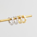 Sparkling Octagon Shaped Hoop Earrings - MLYH393