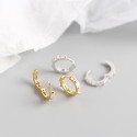 Sparkling Octagon Shaped Hoop Earrings - MLYH393