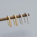 Elegant Pave U-shaped Hoop Earrings - MLYH396