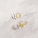 Elegant Round Rhinestone Hoop Earrings - MLYH398