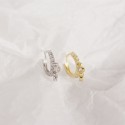 Elegant Round Rhinestone Hoop Earrings - MLYH398