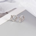 Sparkling Eye Shaped Hoop Earrings - MLYH399
