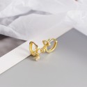 Sparkling Eye Shaped Hoop Earrings - MLYH399