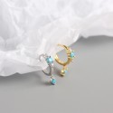 Sweet Turquoise Gemstone Hoop Earrings - MLYH402