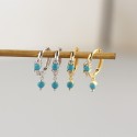Sweet Turquoise Gemstone Hoop Earrings - MLYH402