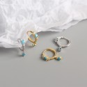 Sweet Turquoise Gemstone Hoop Earrings - MLYH402