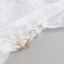 Minimalist Pave Cross Hoop Earrings - MLYH404
