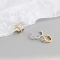 Minimalist Pave Cross Hoop Earrings - MLYH404