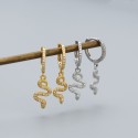 Pave Snake Shaped Hoop Earrings - MLYH405