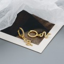 Pave Snake Shaped Hoop Earrings - MLYH405