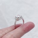 Halo Cushion Gemstone Wedding Ring - MLYH408