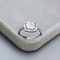 Halo Cushion Gemstone Wedding Ring - MLYH408