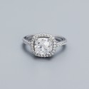 Halo Cushion Gemstone Wedding Ring - MLYH408