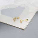 Sparkling Hexagon Rhinestone Stud Earrings - MLYH409