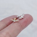Sparkling Row Gemstone Stud Earrings - MLYH411