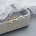 Sparkling Row Gemstone Stud Earrings - MLYH411