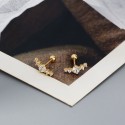 Sparkling Row Gemstone Stud Earrings - MLYH411