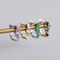 Elegant U-shaped Rhinestone Hoop Earrings - MLYH413