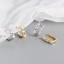 Elegant U-shaped Rhinestone Hoop Earrings - MLYH413