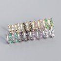 Elegant U-shaped Rhinestone Hoop Earrings - MLYH413