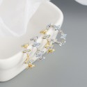 C-Shaped Four Leaf Clover Hoop Earrings - MLYH414