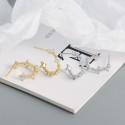 C-Shaped Four Leaf Clover Hoop Earrings - MLYH414