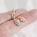 Sweet Pave Leaf Dangle Earrings - MLYH415