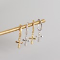 French Style Glossy Cross Dangle Earrings - MLYH416