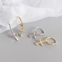 French Style Glossy Cross Dangle Earrings - MLYH416