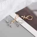 French Style Glossy Cross Dangle Earrings - MLYH416