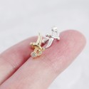 Elegant Pave Dagger Stud Earrings - MLYH417