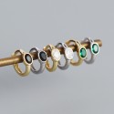 Minimalist Oval Gemstone Hoop Earrings - MLYH418
