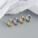 Minimalist Oval Gemstone Hoop Earrings - MLYH418