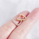 Sweet Beaded Heart Hoop Earrings - MLYH420