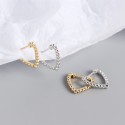 Sweet Beaded Heart Hoop Earrings - MLYH420