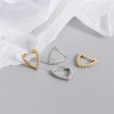 Sweet Beaded Heart Hoop Earrings - MLYH420