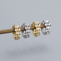 Sweet Braided and Gemstone Hoop Earrings - MLYH423