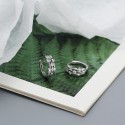 Sweet Braided and Gemstone Hoop Earrings - MLYH423
