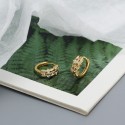 Sweet Braided and Gemstone Hoop Earrings - MLYH423
