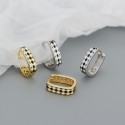 U-shaped Chessboard Hoop Earrings - MLYH424
